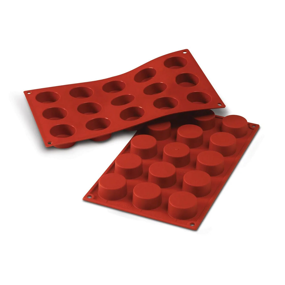 Silikomart Silicone Bakeware Round Petits Four 1 Oz, 1.57" Diam. x .79" Deep, 15 Cavities