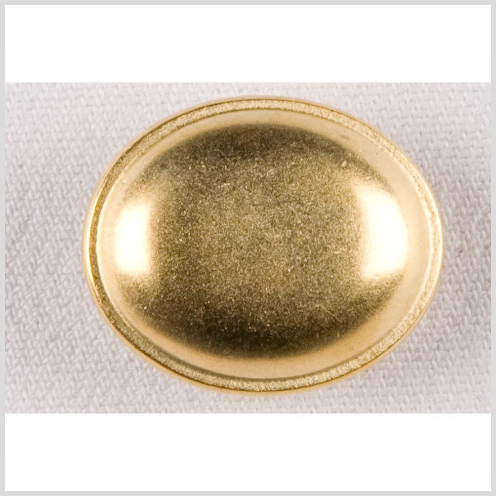 Oval Metal Shank Back Button - 28L/18mm - Gold Dome Shaped