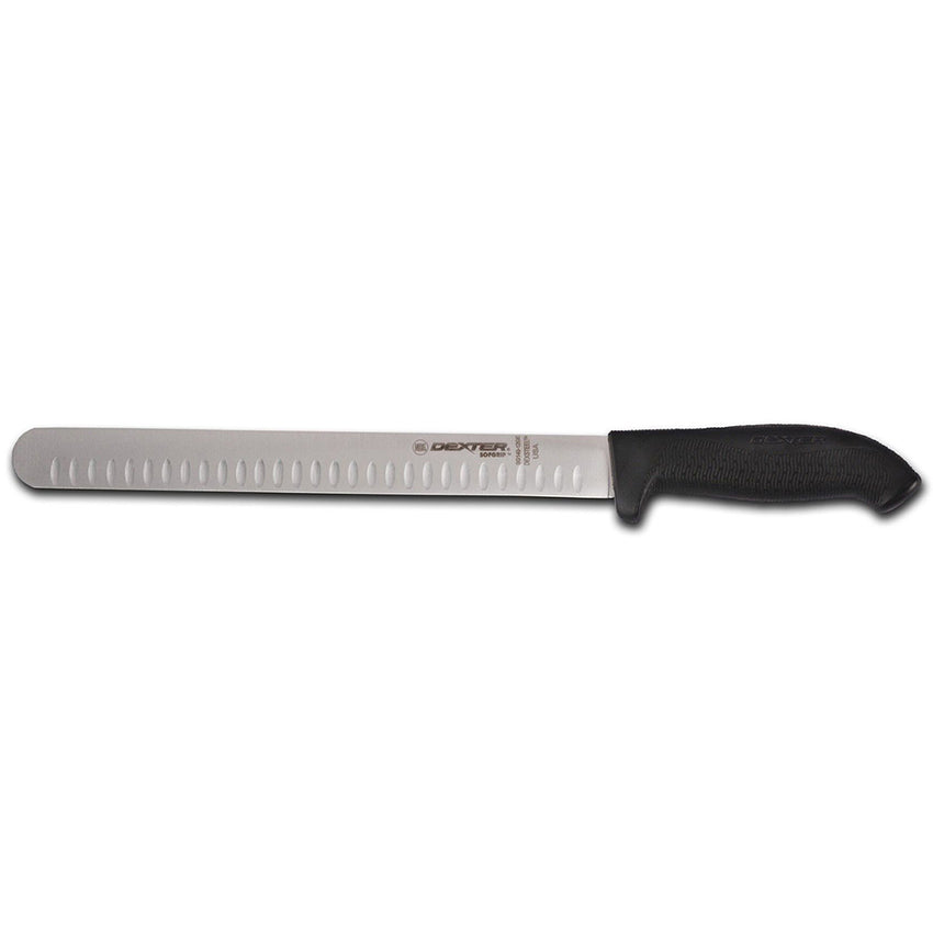 Dexter-Russell Black 12" Granton-Edge Slicer, Sofgrip Handle