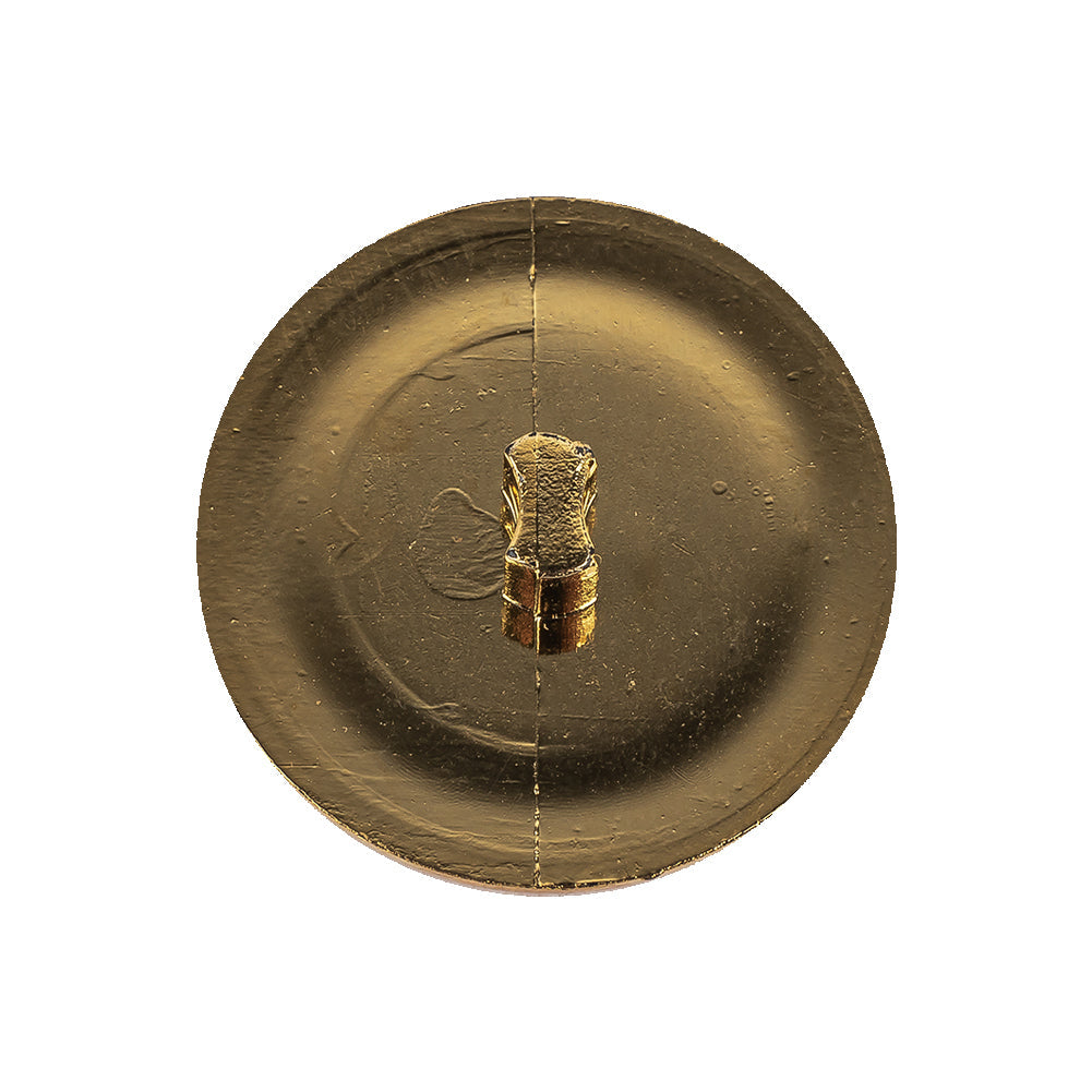 Metallic Gold and Ivory Plastic Shank Back Button - 40L/25.5mm