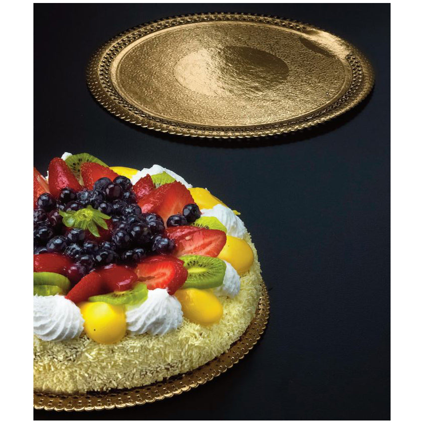 Novacart Gold Lace Round Cake Board, Inside 7-3/4" - Pack of 25
