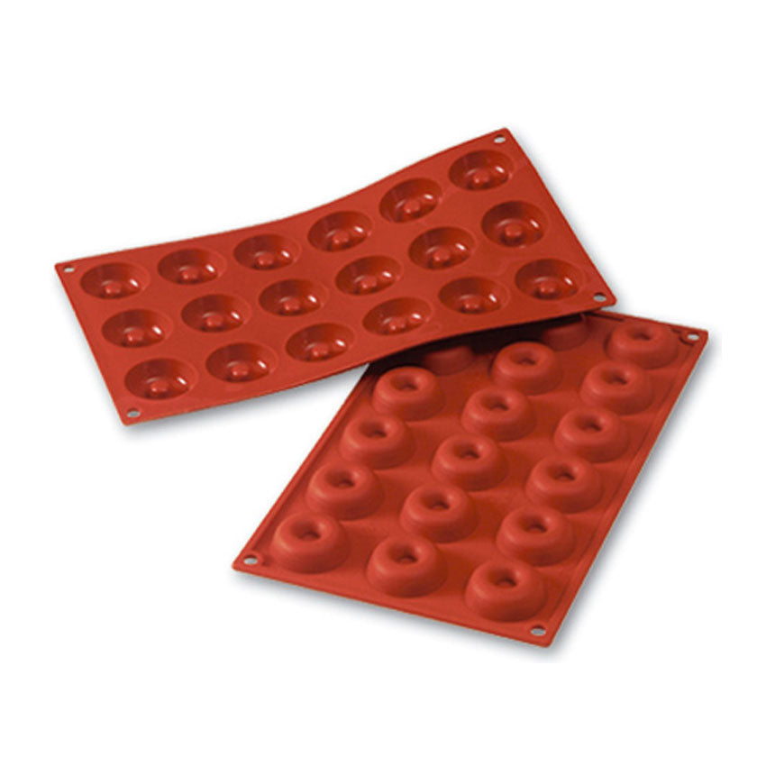 Silikomart Flexible Silicone Non-Stick Bakeware Savarin Mold .61 Oz, 1.61" Diam. x .47" Deep, 18 Cavities