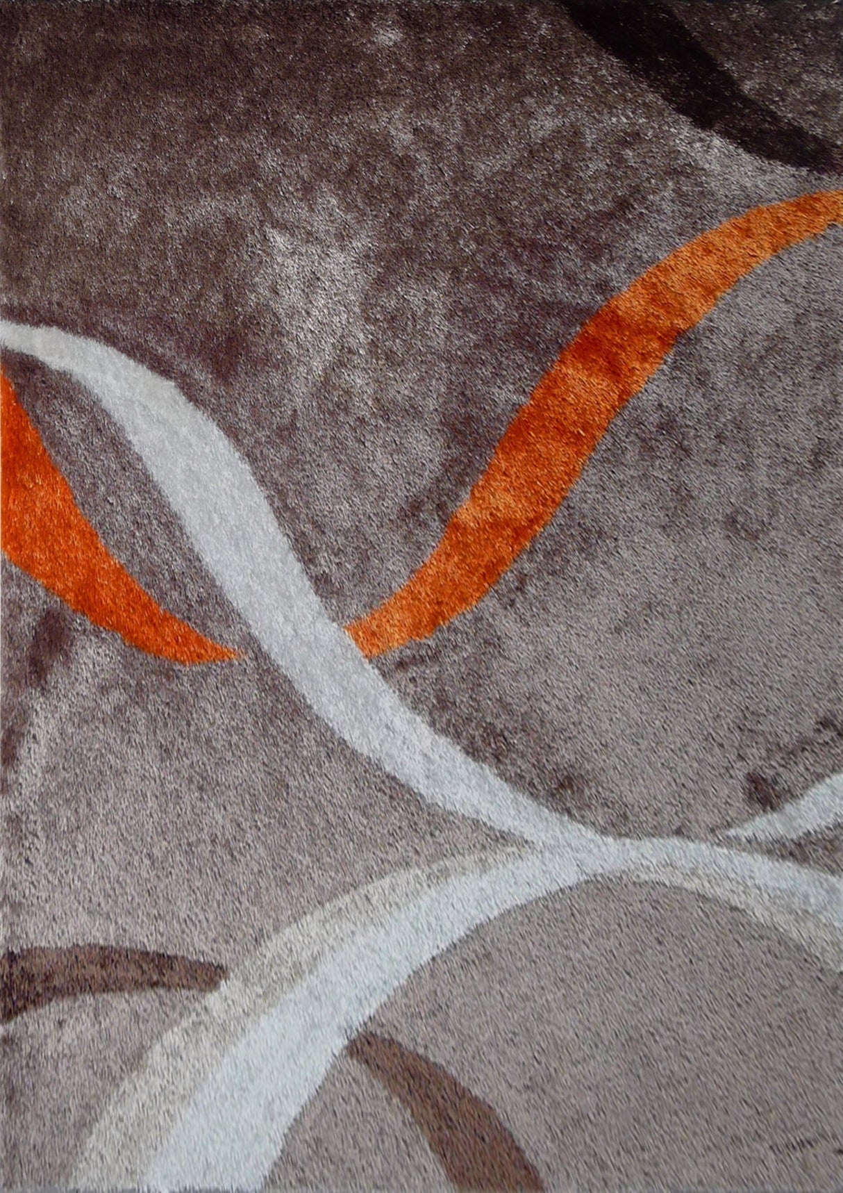 Vibrant Soft Plush Cozy Wavy Shag Area Rug Carpet Polyester Fabric - Modern Wavy Shag, Gray/Mocha, 5' X 7' / 7'6" X 10'3" (1 Unit)