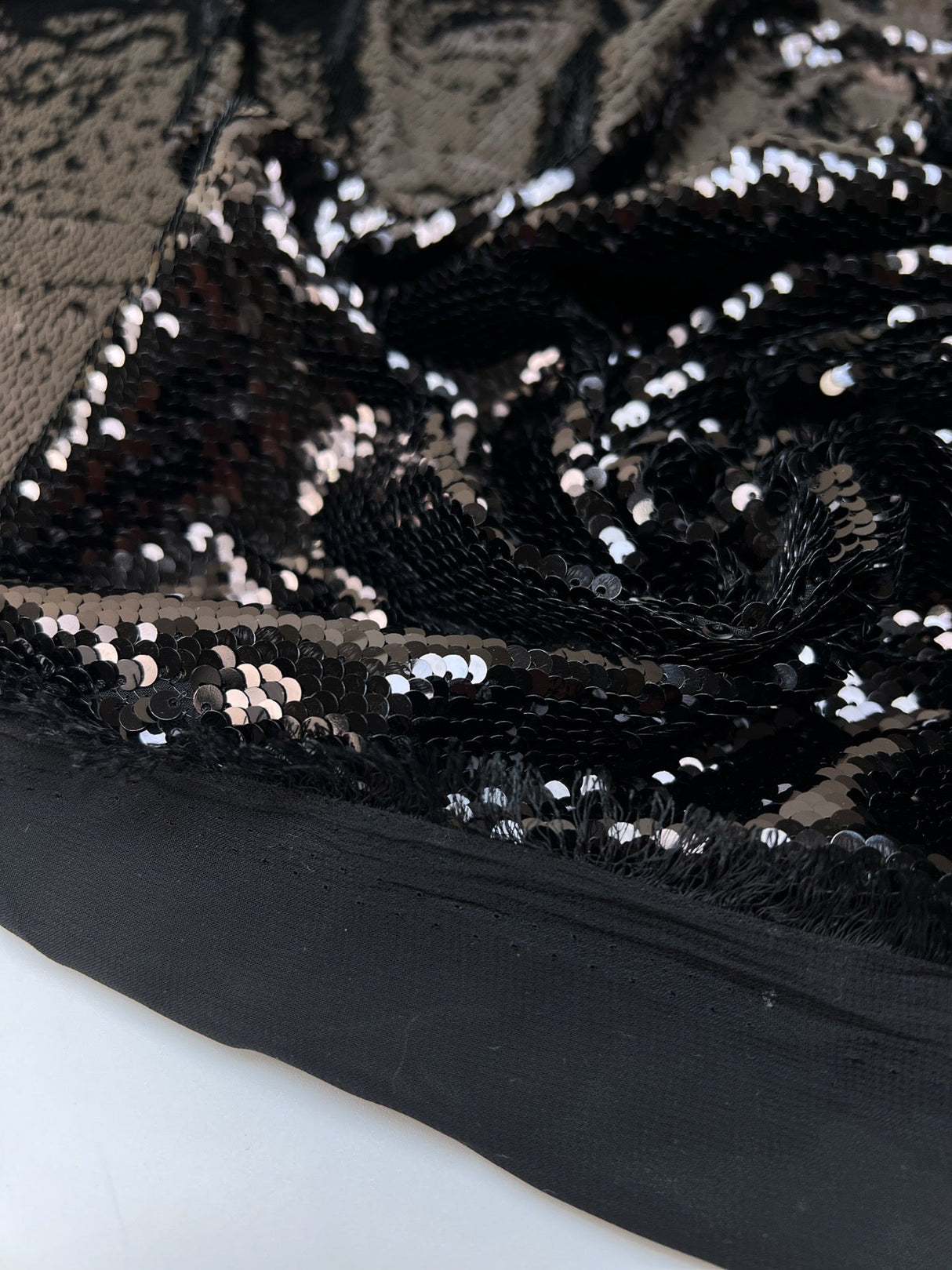 Black Sequins Polyamide Fabric