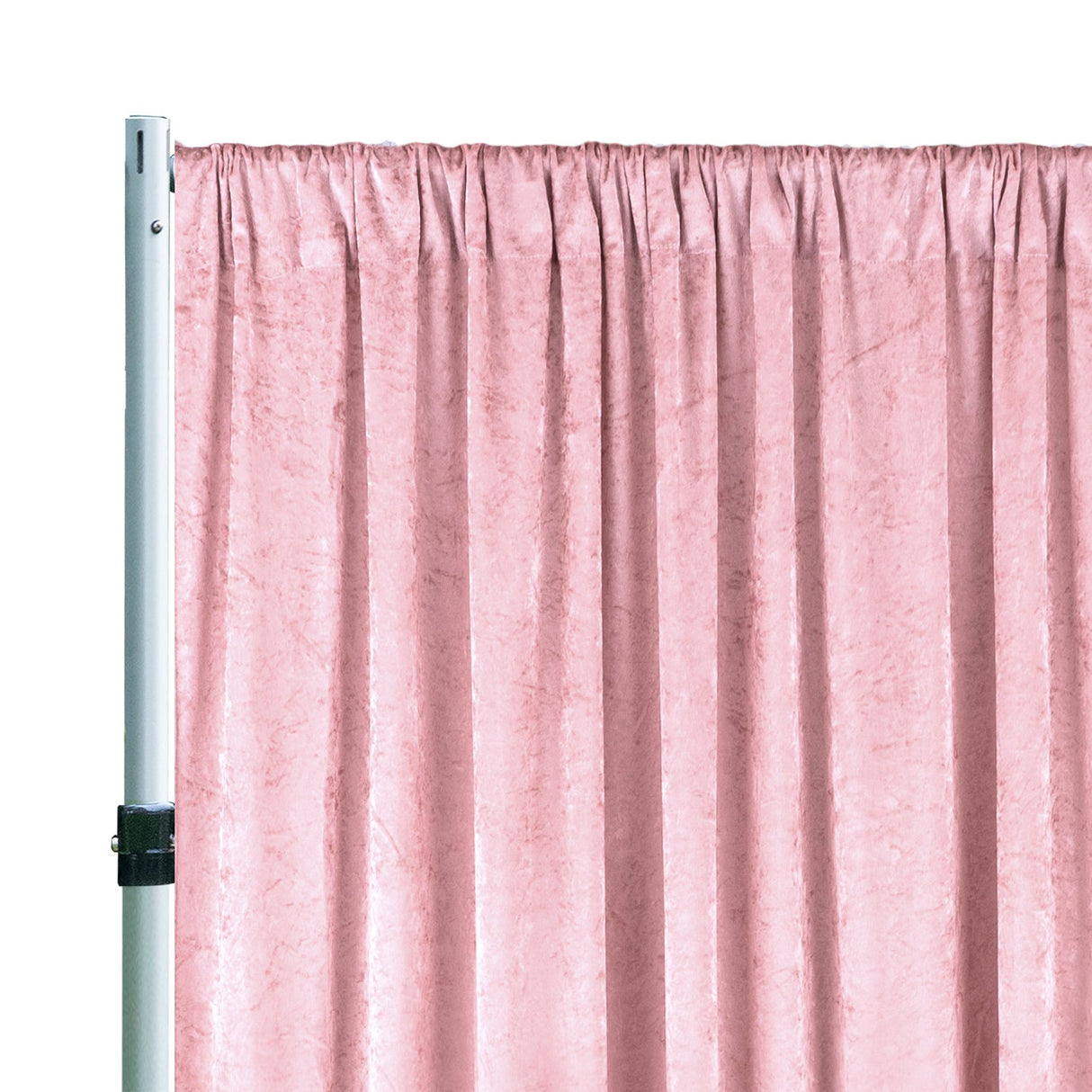 Velvet Backdrop Drape Panel 16 ft x 57 in Blush Pink/Rose Gold