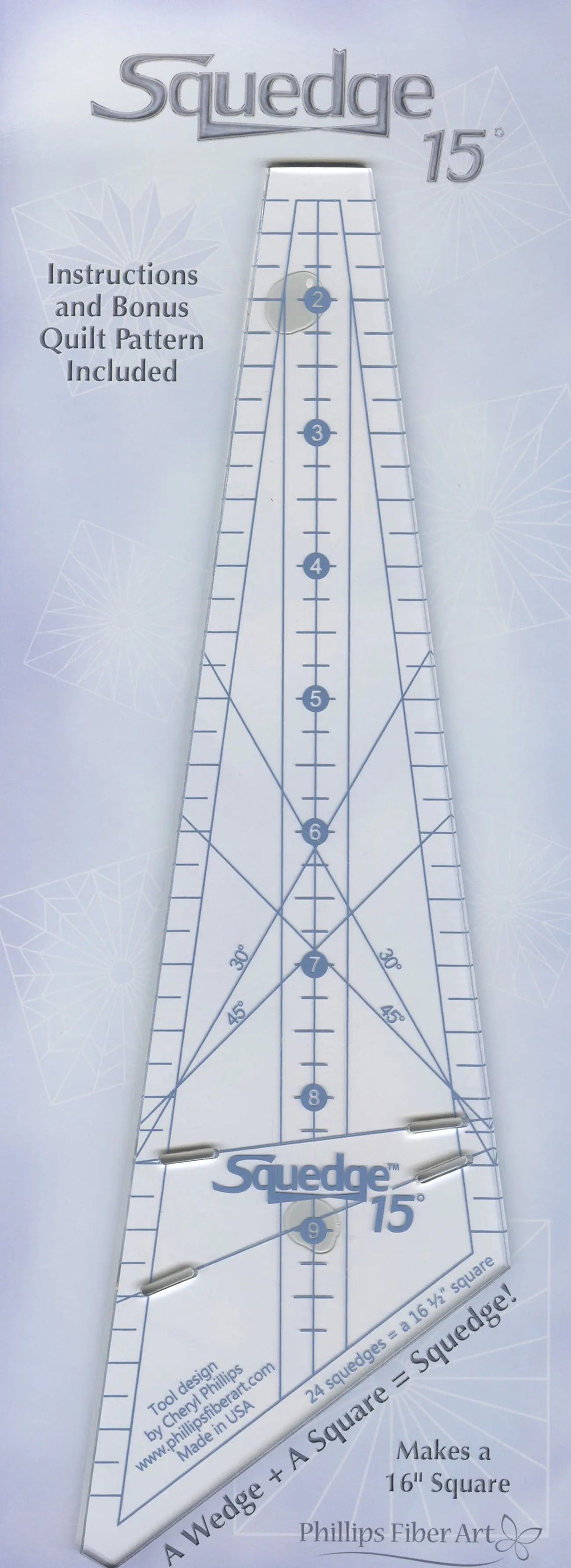 15 Degree Squedge Quilting Ruler