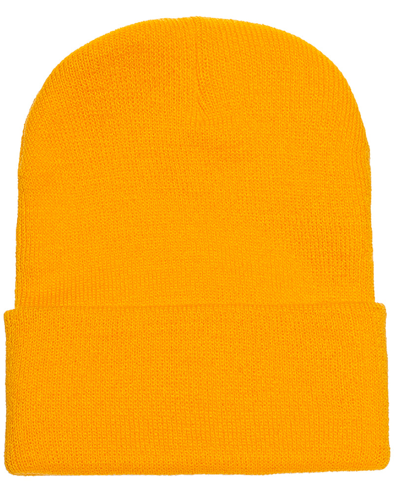 Beanies Acrylic Fabric - Gold, 3-Inch Folding Cuff (1 Piece)