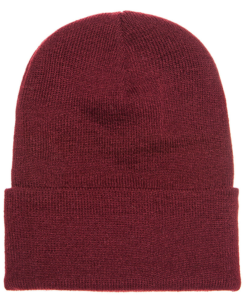 Beanies Acrylic Fabric - Maroon, 3-Inch Folding Cuff (1 Piece)