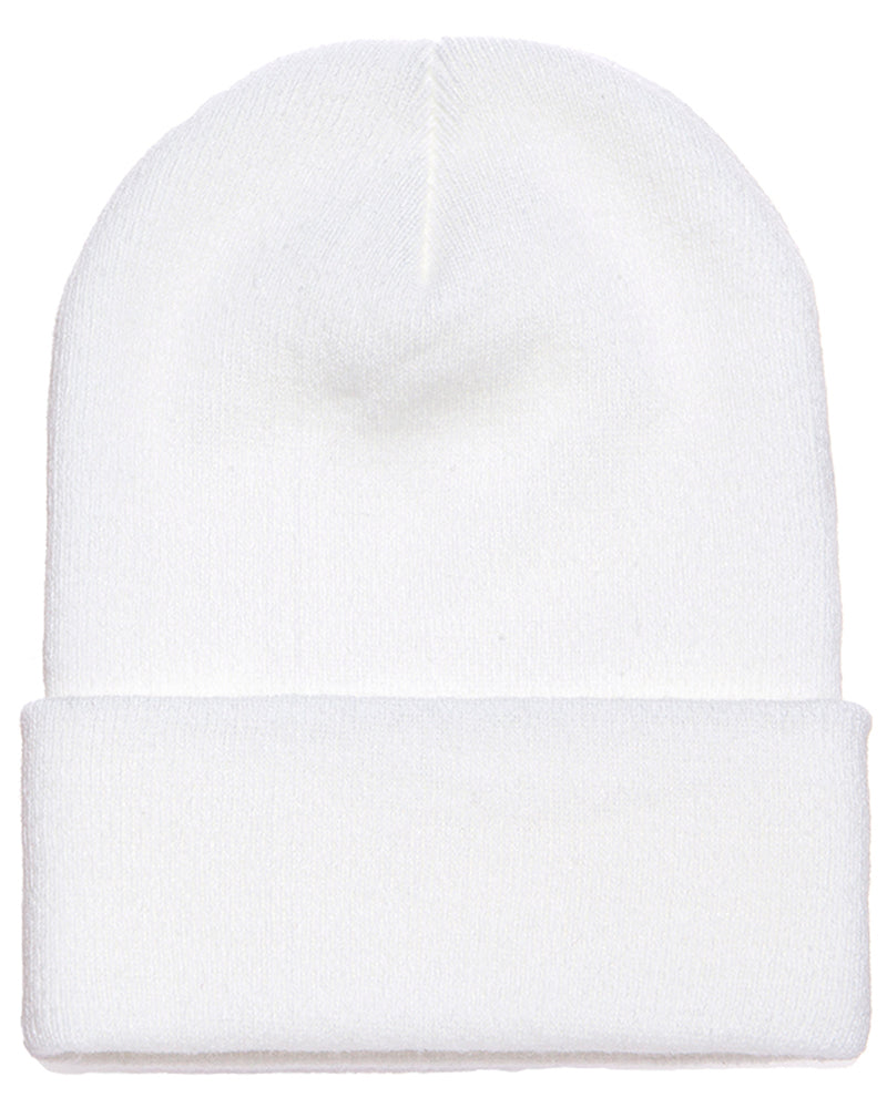 Beanies Acrylic Fabric - White, 3-Inch Folding Cuff (1 Piece)