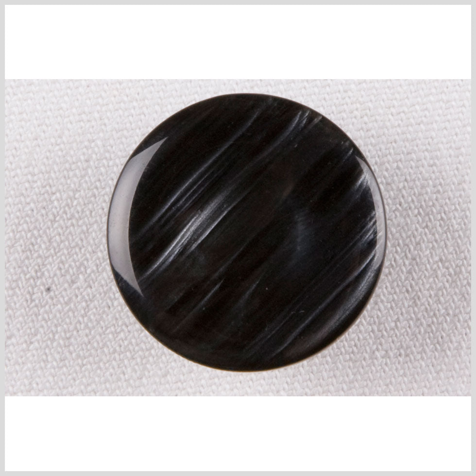 Plastic Shank Back Button - 40L/25.5mm - Black and Silver Shimmering Streaks