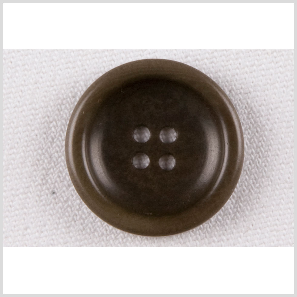 Plastic 4-Hole Button - 36L/23mm - Dark Brown Rolled Rim