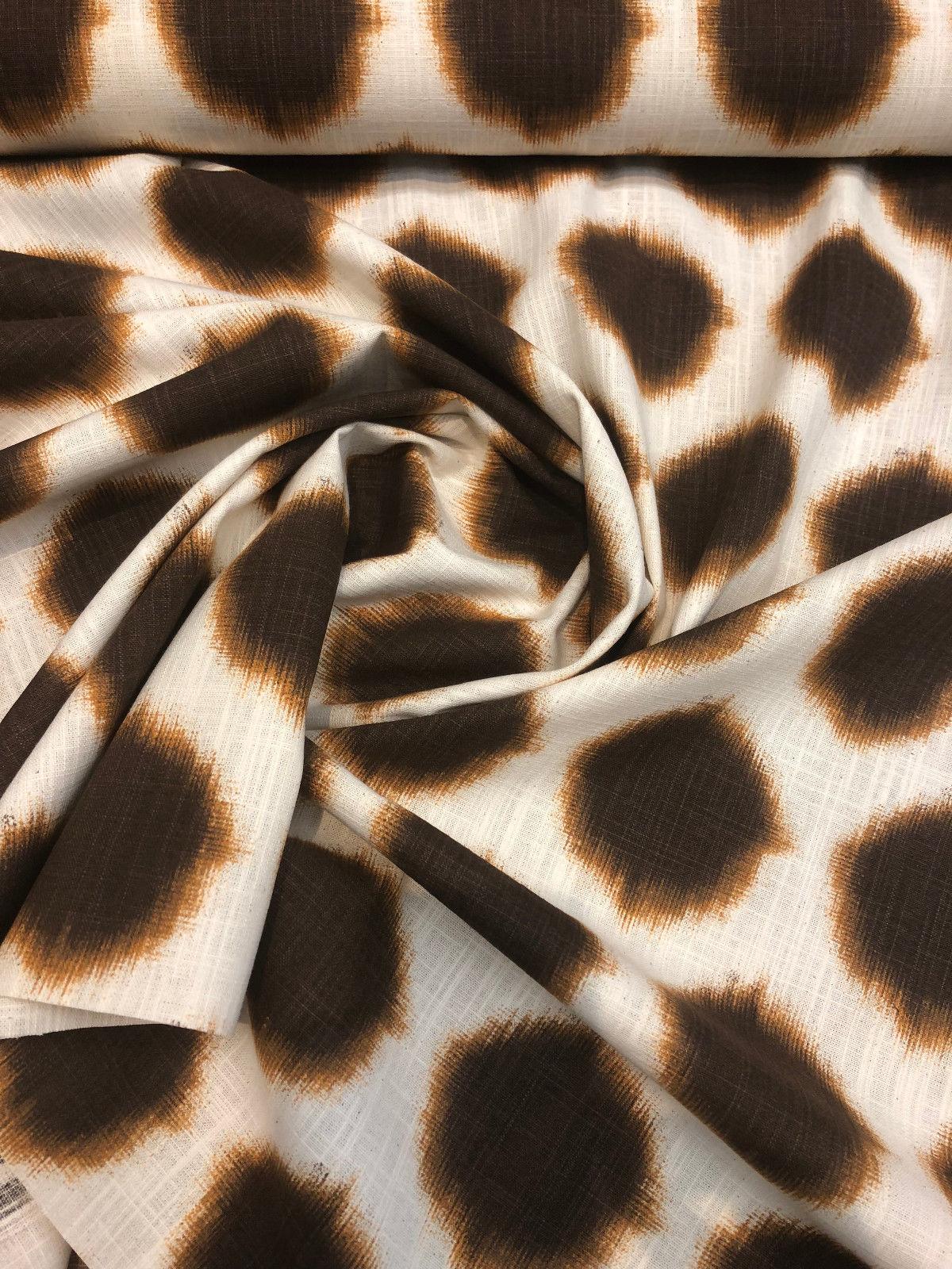 Orbit Milk Chocolate Brown Circles Cotton Fabric - Beige With Brown And Slight Orange Circles, 56" Width (1 Yard)