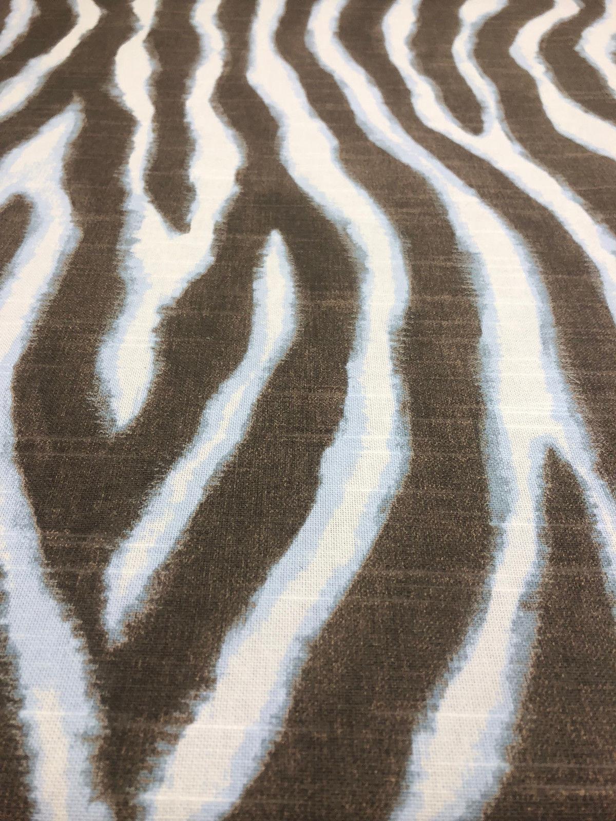 Zany Zebra Ice Blue Cotton Fabric - Zebra Print, 56" Width (1 Yard)