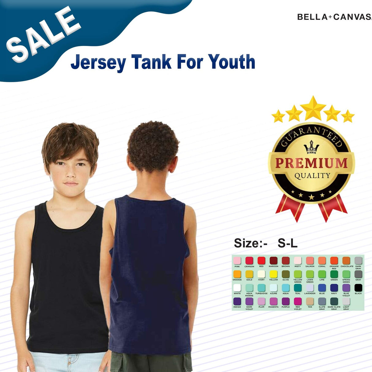 BELLA + CANVAS® Jersey Tank For Youth - 3480Y