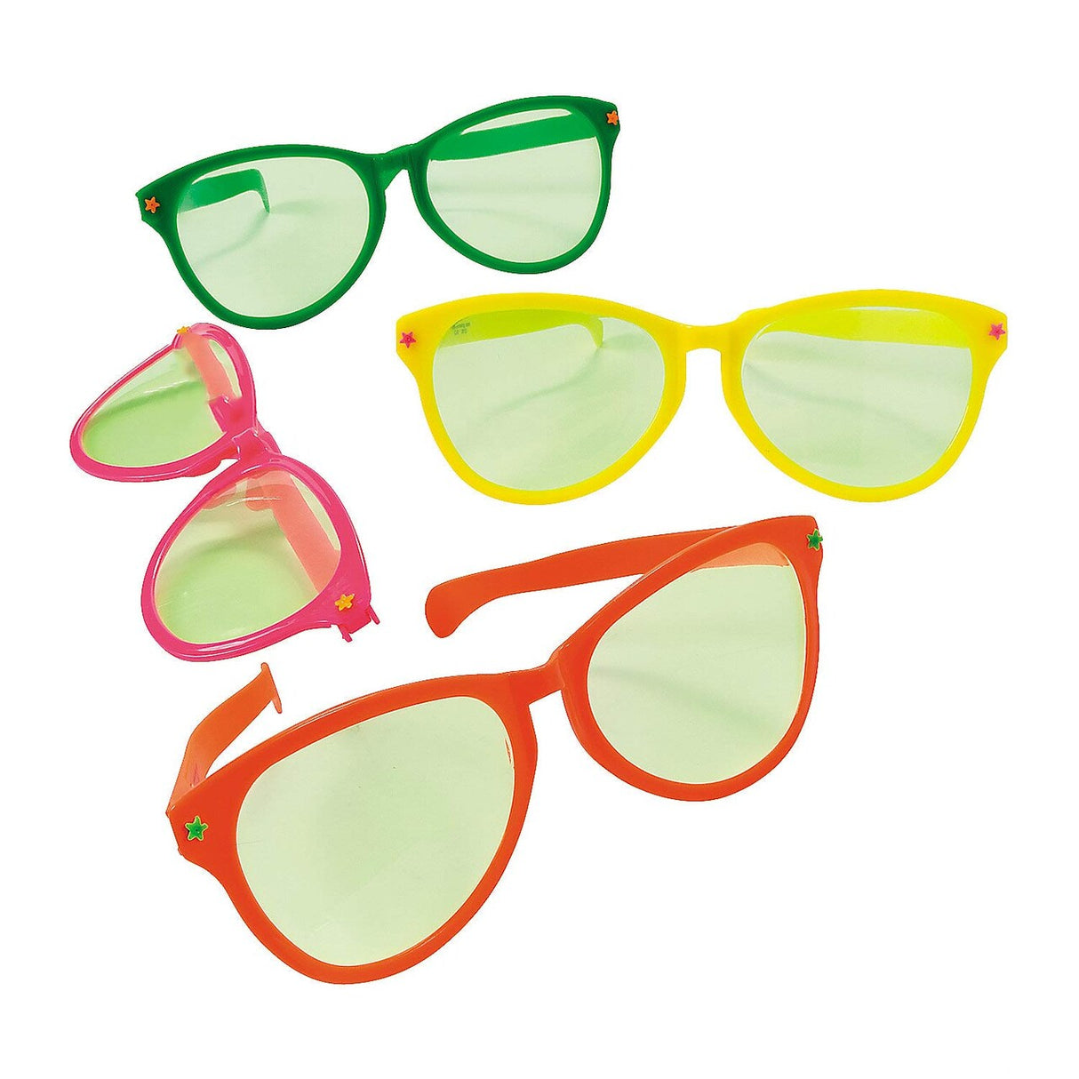 Jumbo Bright Solid Color Novelty Sunglasses – Set of 12