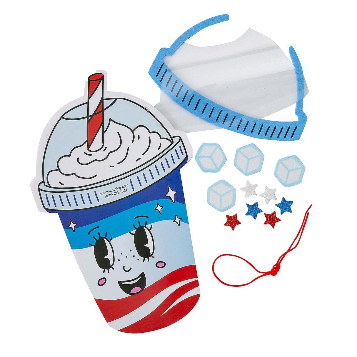 5 1/4" x 8" Patriotic Slushy Character Shaker Sign Craft Kit Makes 12