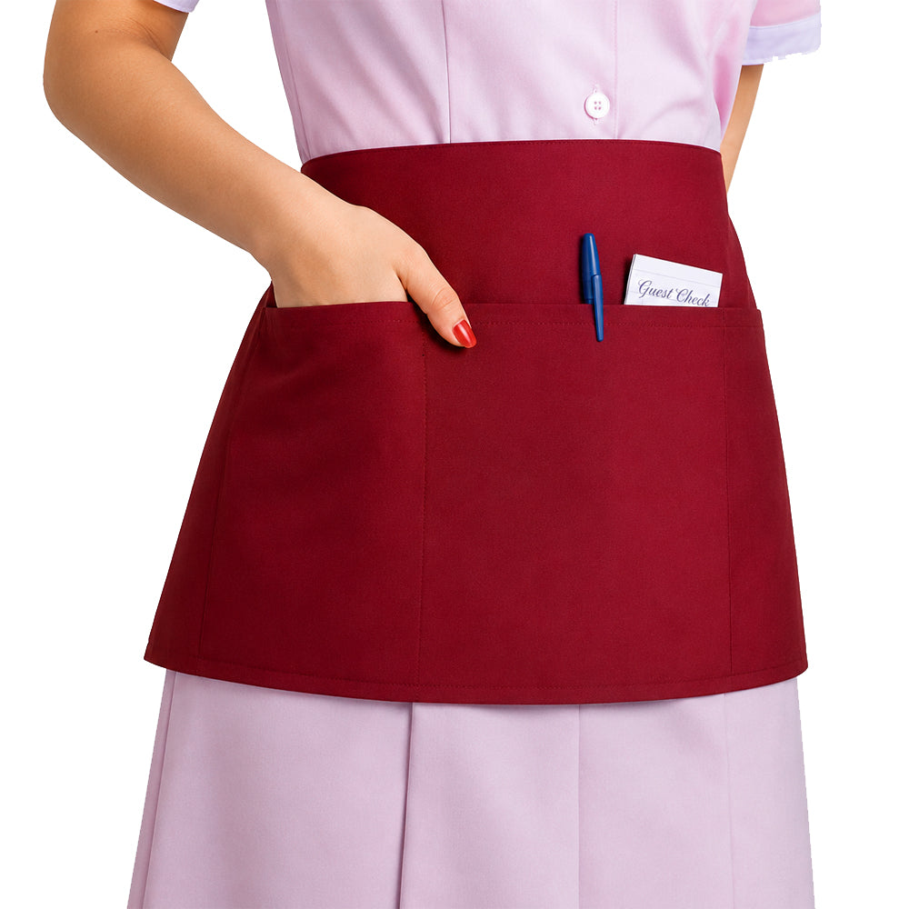 Front-of-the-House Waist Apron 22" Wide x 11" Long, Red