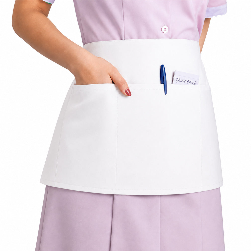 Front-of-the-House Waist Apron 22" Wide x 11" Long, White