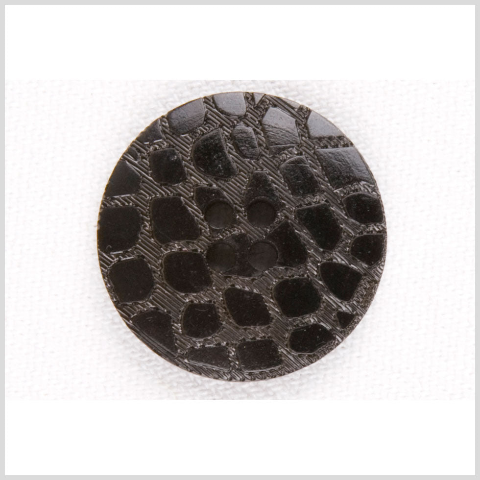 Plastic Button - 36L/23mm - Black Animal Spots Engraved