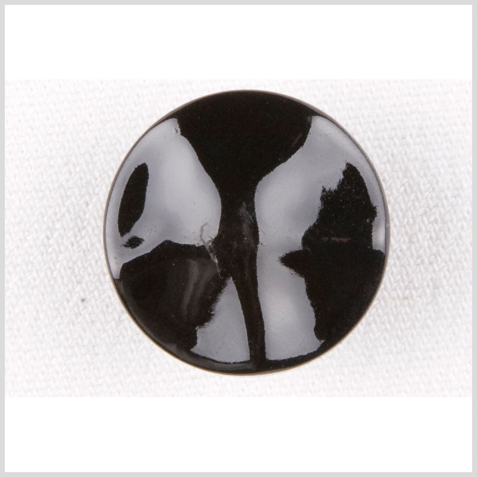 Plastic Button - 36L/23mm - Shiny Black