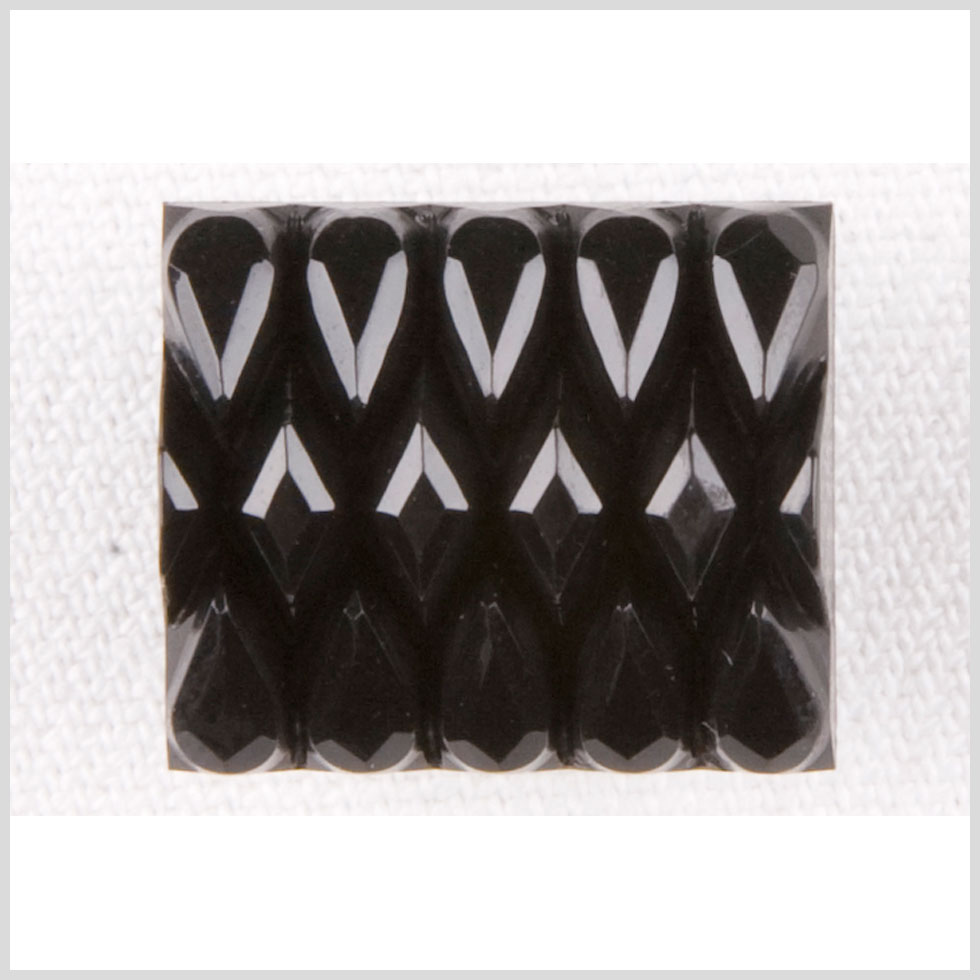 Black Textural Plastic Button - 40L/25.5mm