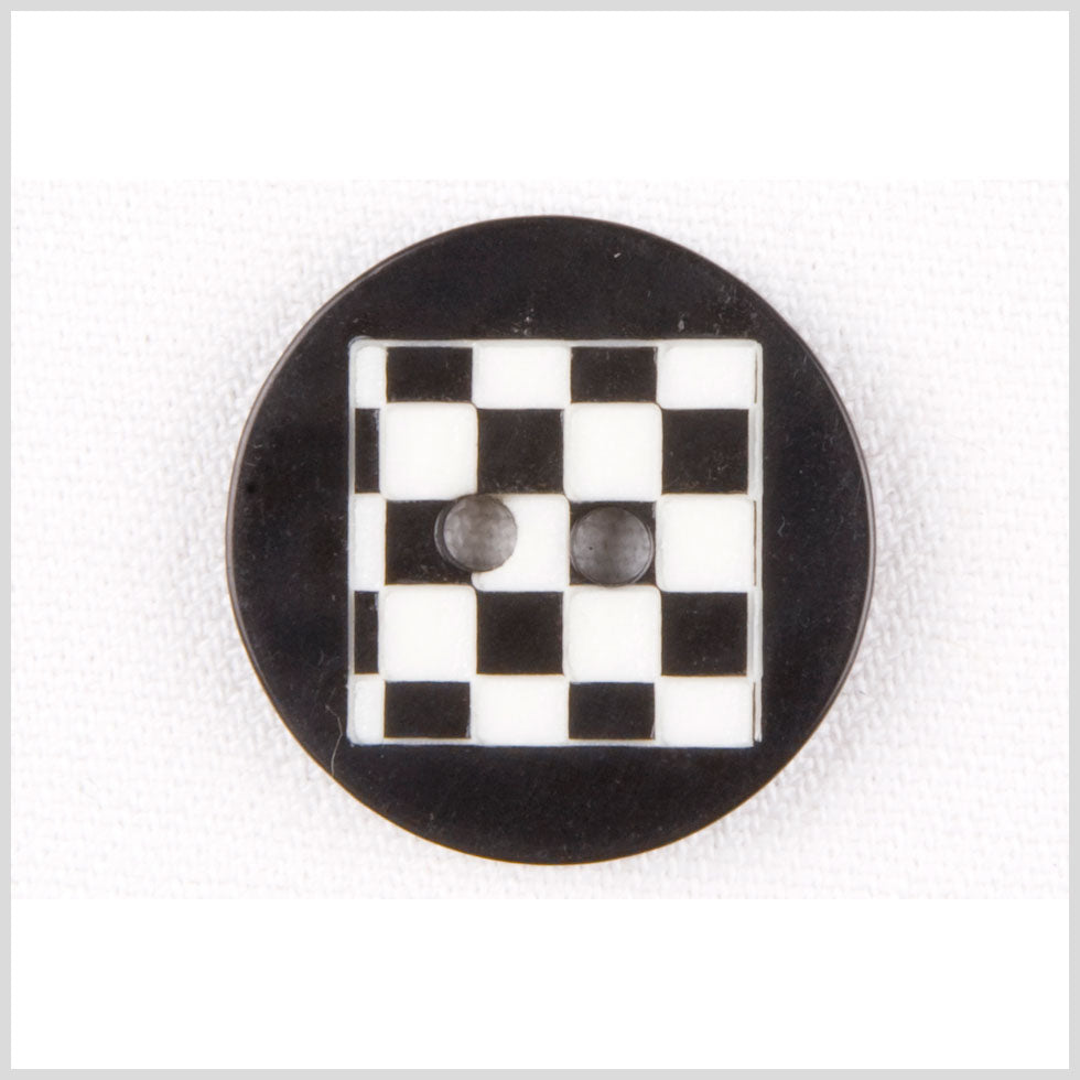 Black/White Plastic Button - 40L/25.5mm