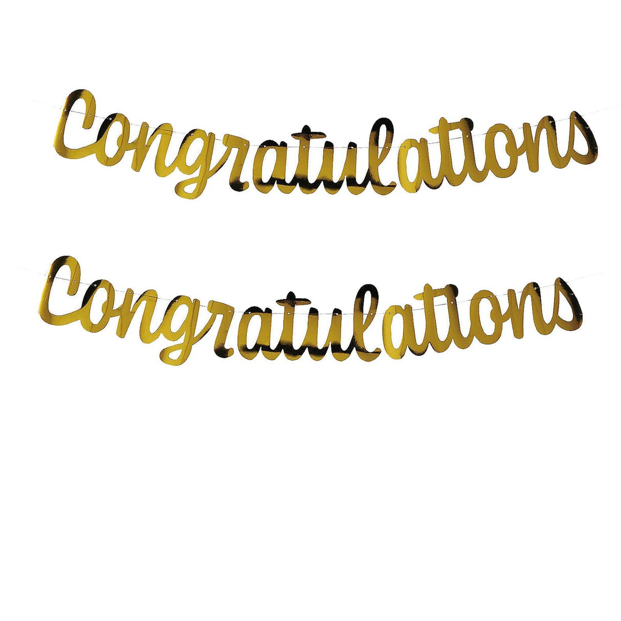 7ft Gold Congratulations Ready-to-Hang Garland Decoration
