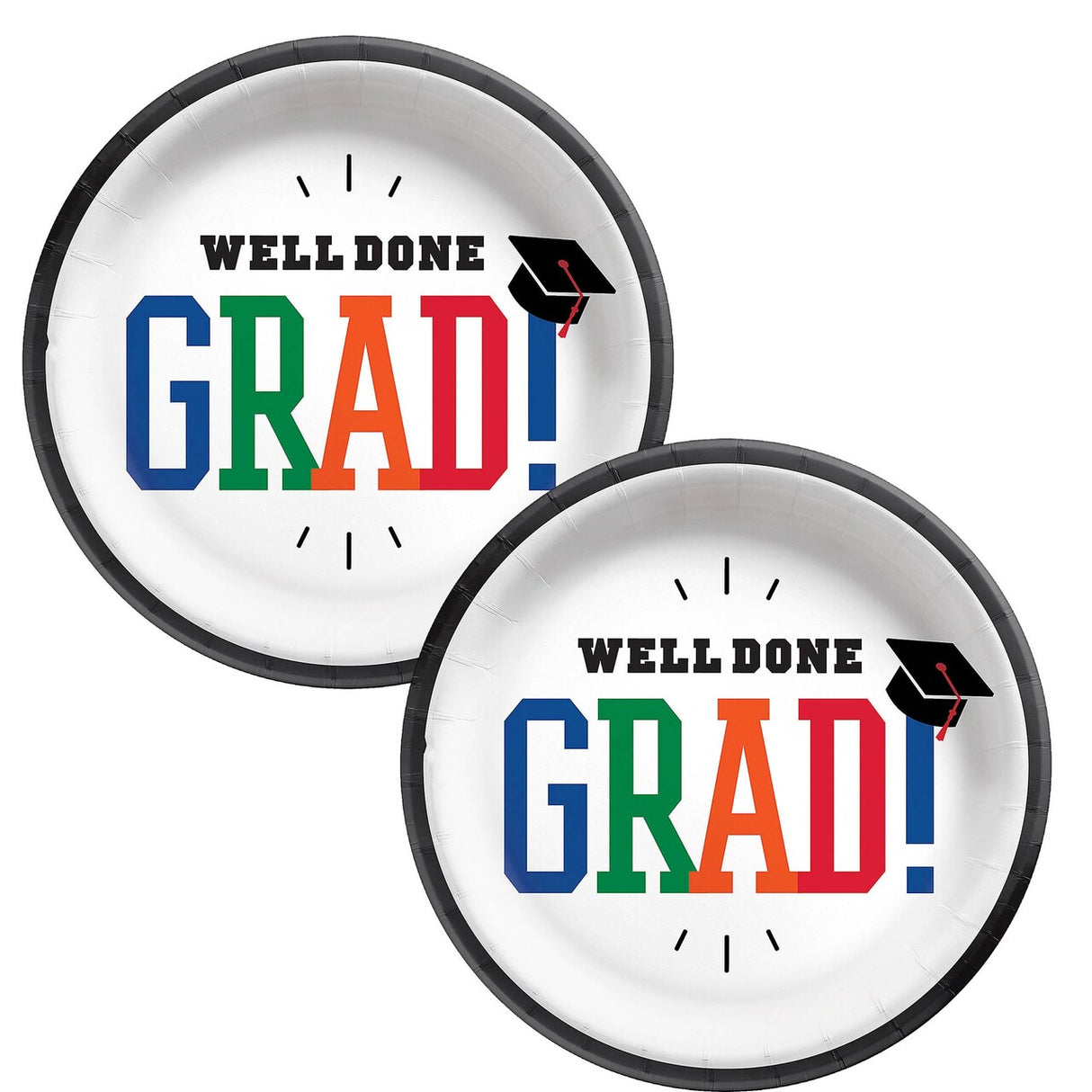 6 3/4" Bulk 50 Ct. Well Done Grad Round Disposable Paper Dessert Plates