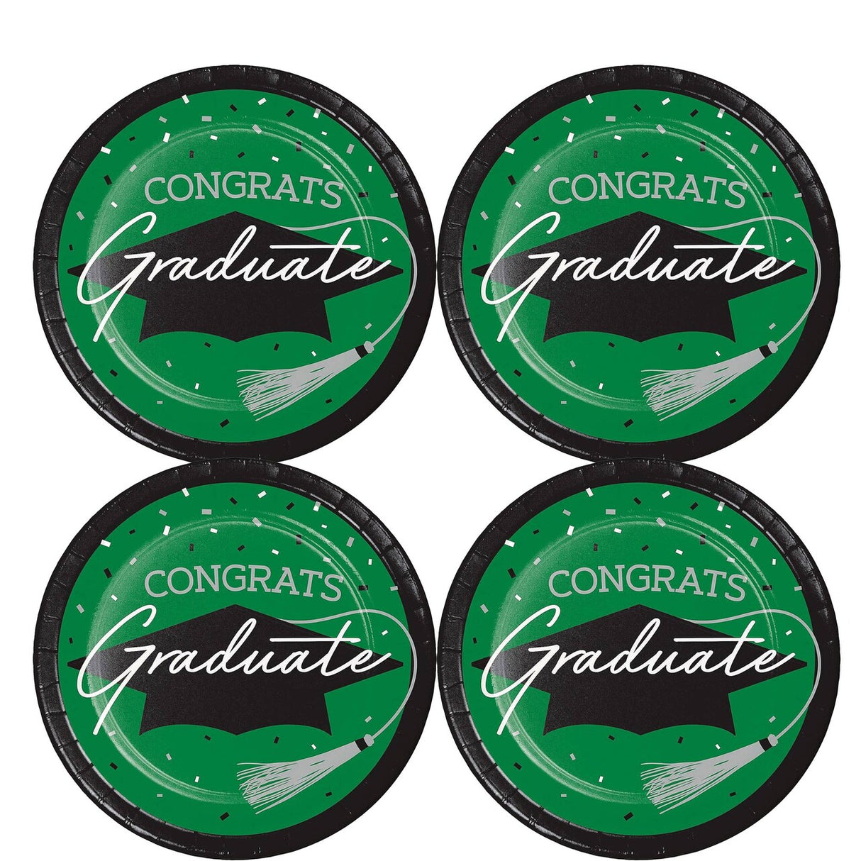Creative Converting School Spirit Green Graduation Dessert Plates – 54ct