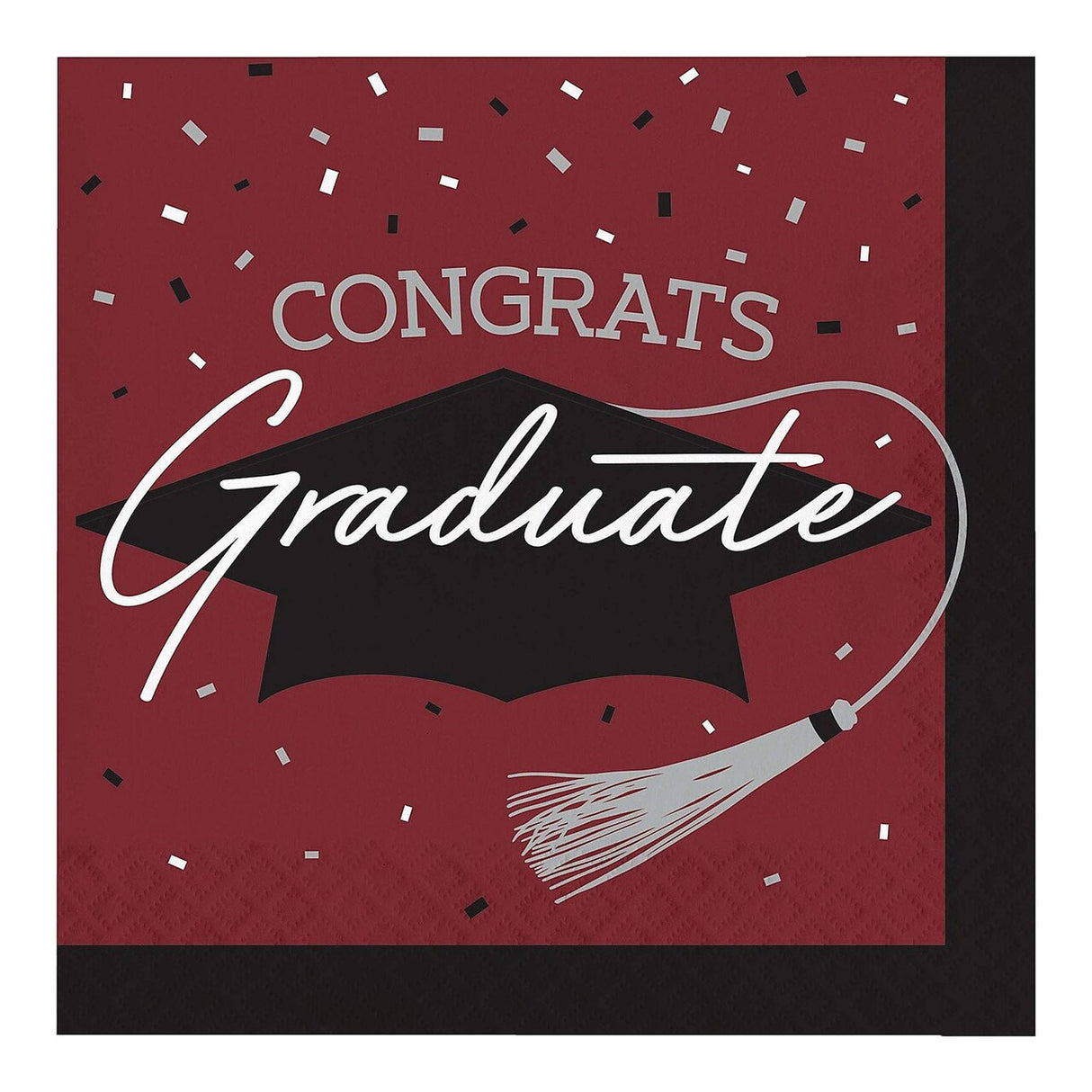 Creative Converting School Spirit Burgundy Graduation Dinner Napkins – 108ct
