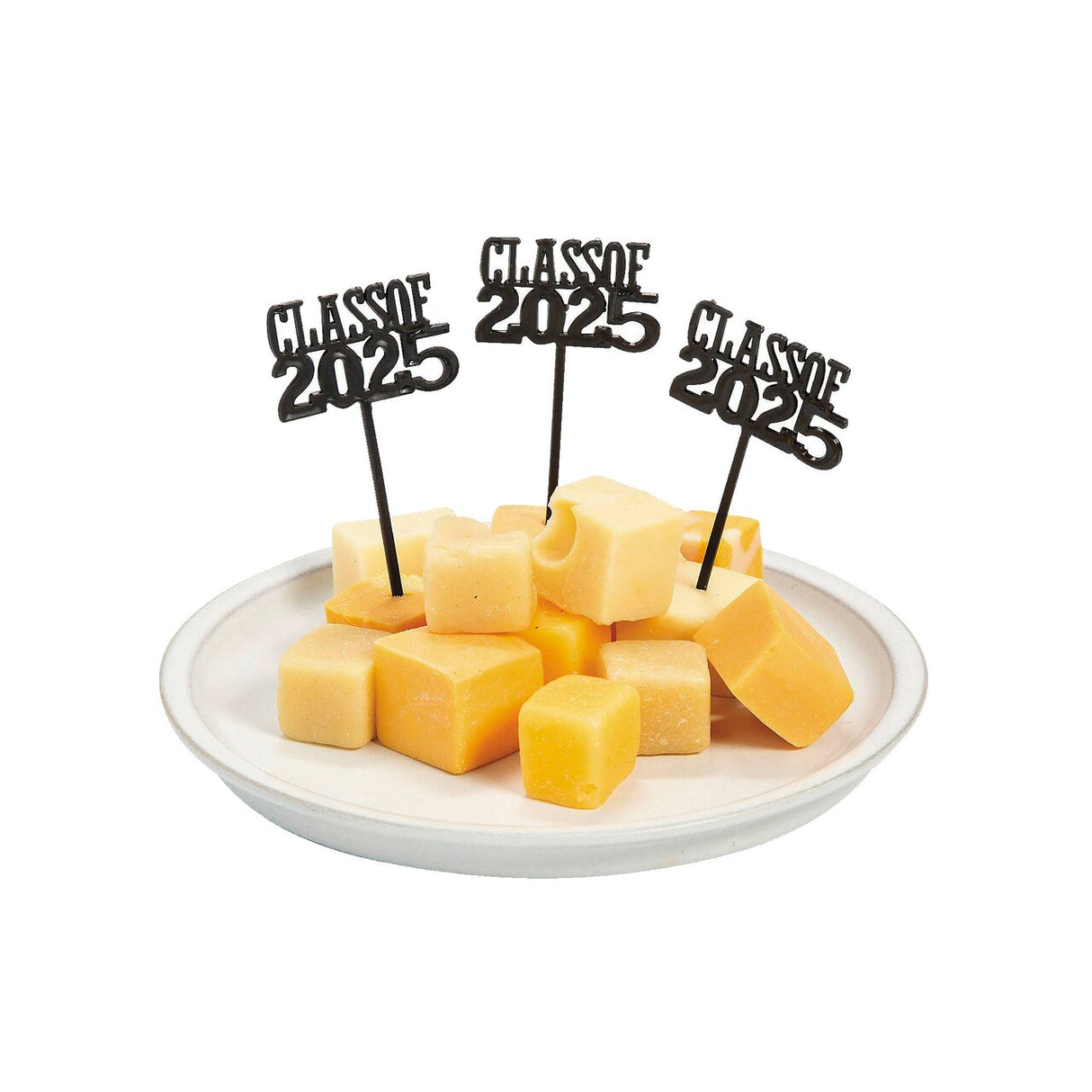 3" Bulk 72 Pc. Graduation Party Class of 2025 Black Plastic Picks