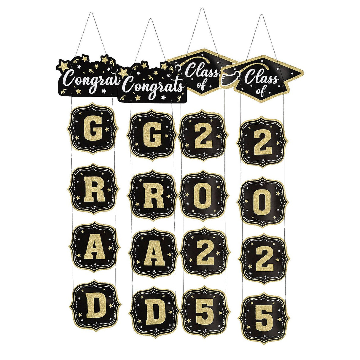 10 1/4" x 6 ft. 10" Congrats Grad Class of 2025 Cardstock Door Signs - 2 Pc.