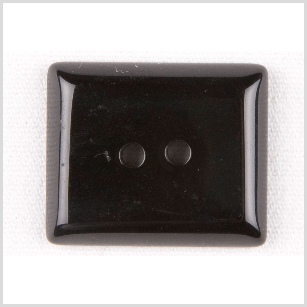 Rectangular Plastic 2-Hole Button - 42L/27mm - Shiny Black
