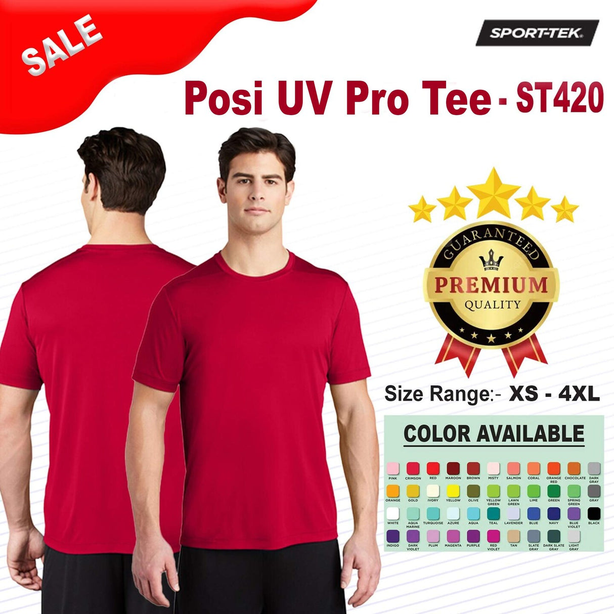 Sport-Tek® Posi UV Crew Neck Short Sleeve Pro Tee