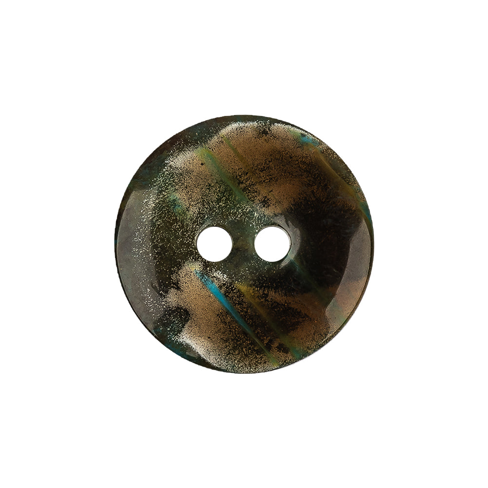 Multi-Green Abstract 2-Hole Plastic Button - 36L/23mm