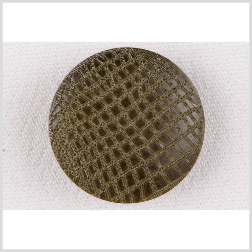 Olive Alligator Pattern Shank Back Plastic Button - 32L/20mm