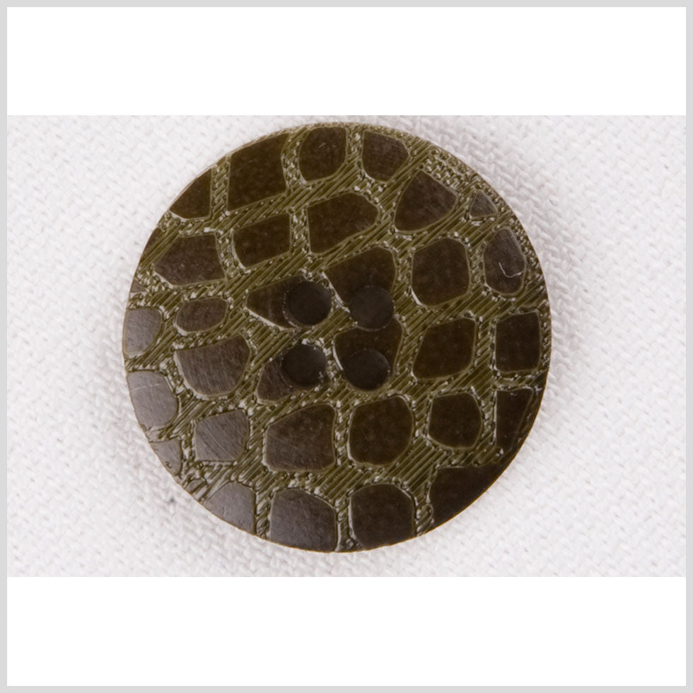 Plastic 4-Hole Button - 36L/23mm - Olive Green Etched Alligator Skin