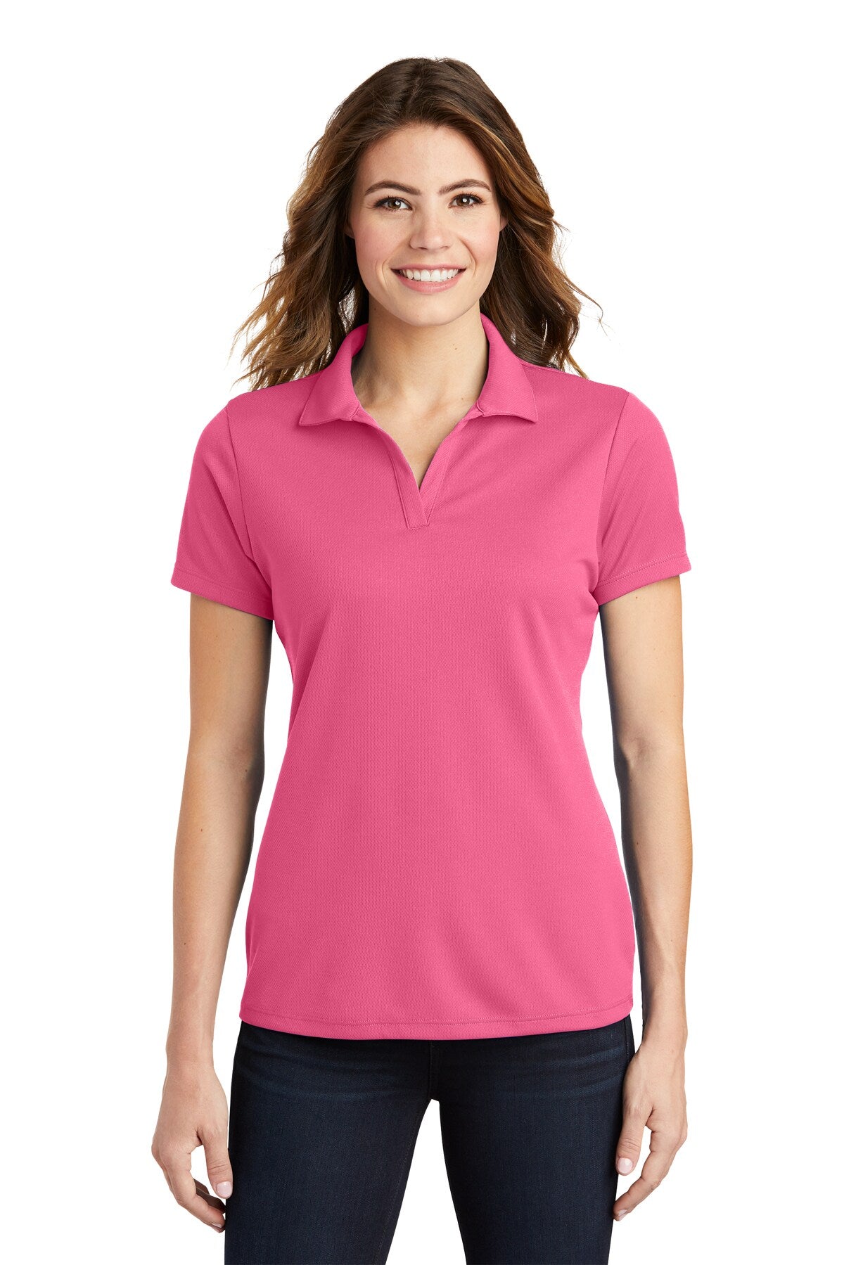 Sport-Tek® Women's Posi Charge Racer Collared Short Sleeve Mesh Polo