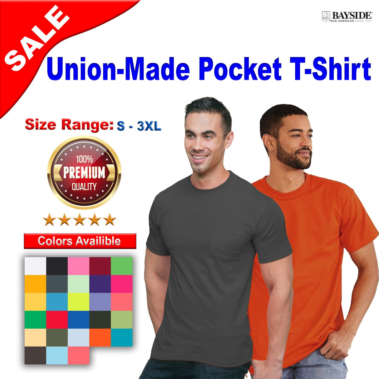 Bayside® Union-Made Pocket T-Shirt