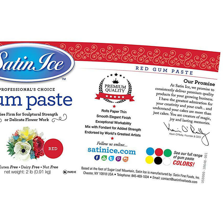 Satin Ice Red Gum Paste 2 Lbs
