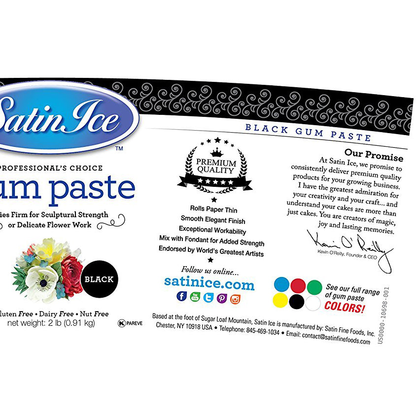 Satin Ice Black Gum Paste 2 Lbs