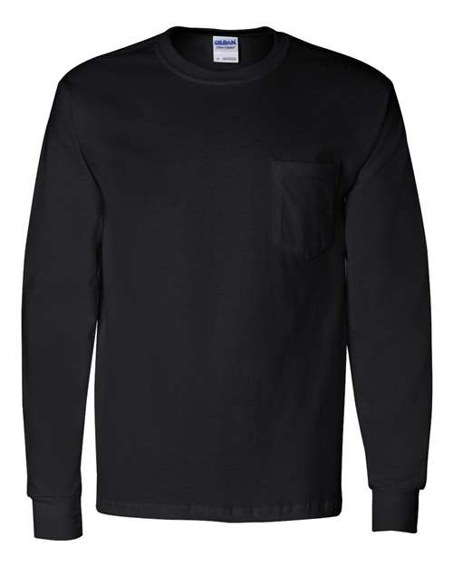 Gildan® Ultra Cotton Crewneck Long Sleeve Pocket T-Shirt - 2410
