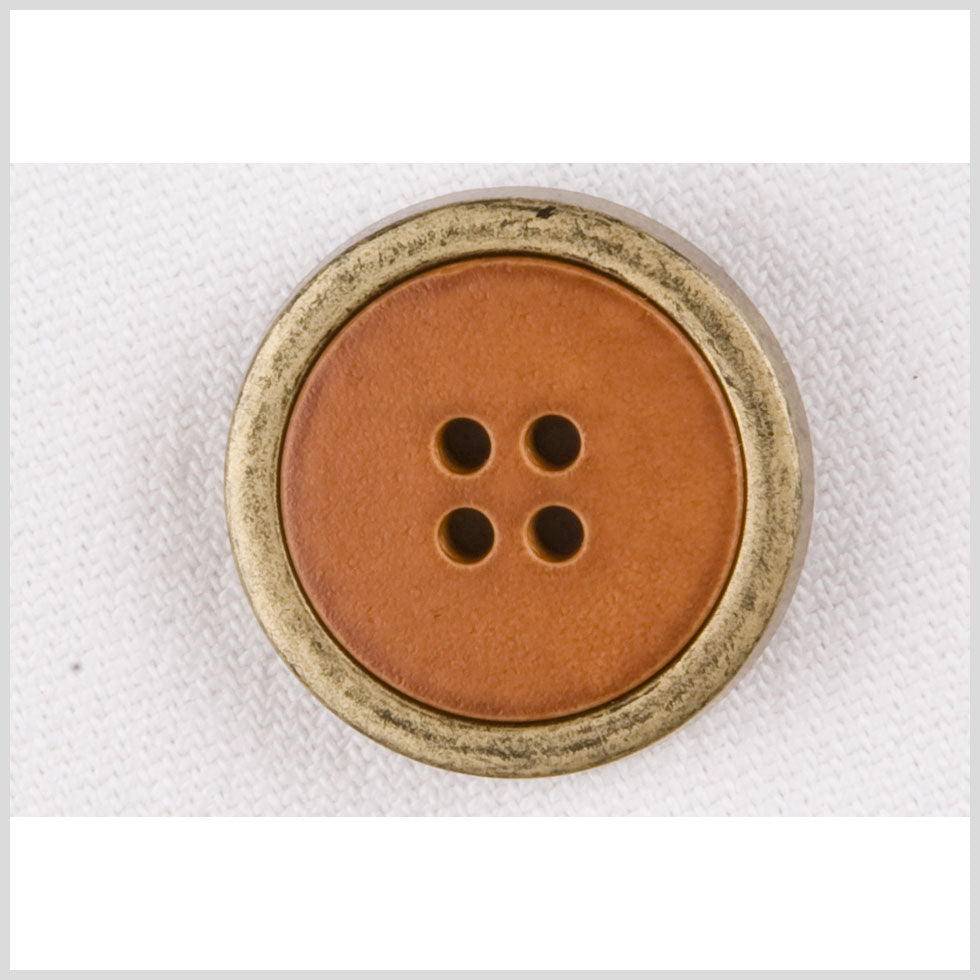 Rust and Brass 4-Hole Plastic Button - 36L/23mm