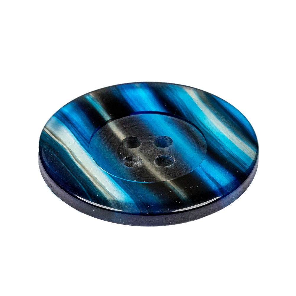 Clear Blue Plastic Button - 48L/30.5mm