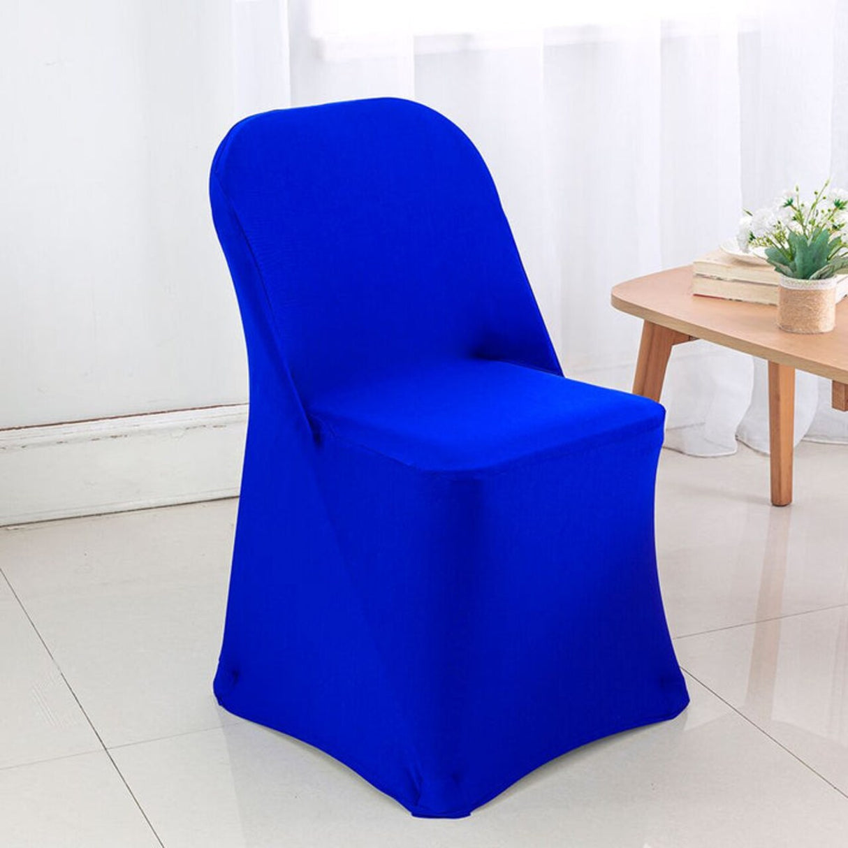 Royal Blue Folding Spandex Chair Cover for Event Seating