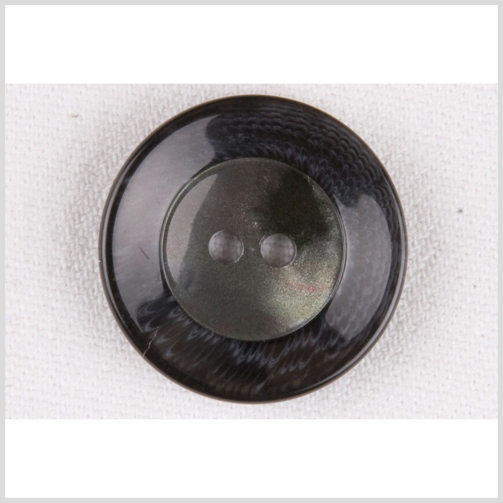 Plastic 2-Hole Button - 40L/25.5mm - Navy Shimmer Center and Marbled Rim