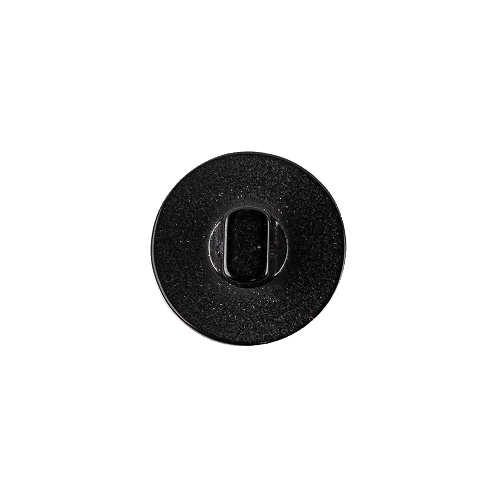 Shiny Black Saw Tooth Rim Plastic Shank Back Button - 24L/15mm