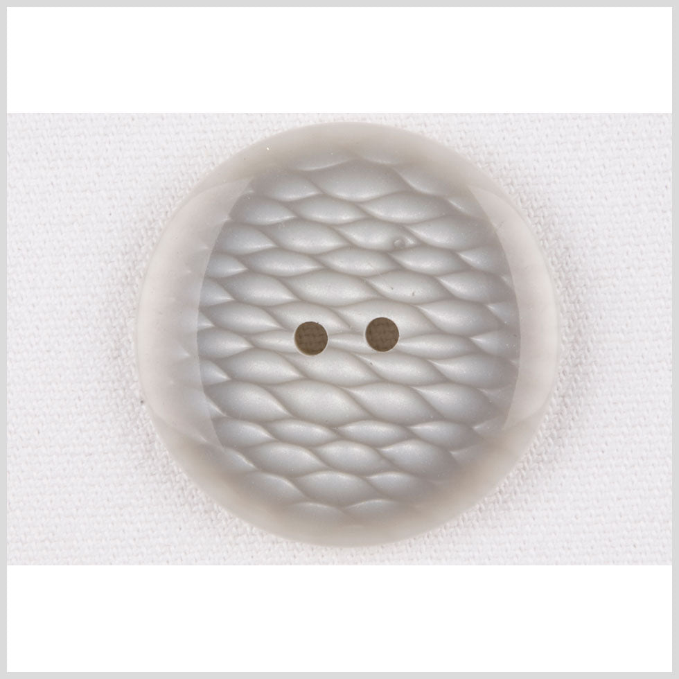 Plastic 2-Hole Button - 36L/23mm - Gray and White Fish Scales