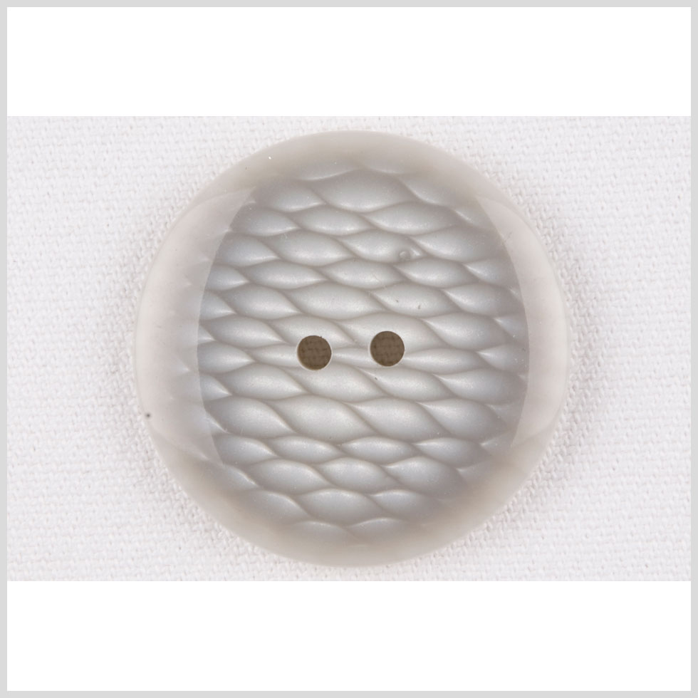 Plastic 2-Hole Button - 44L/28mm - Gray and White Fish Scales
