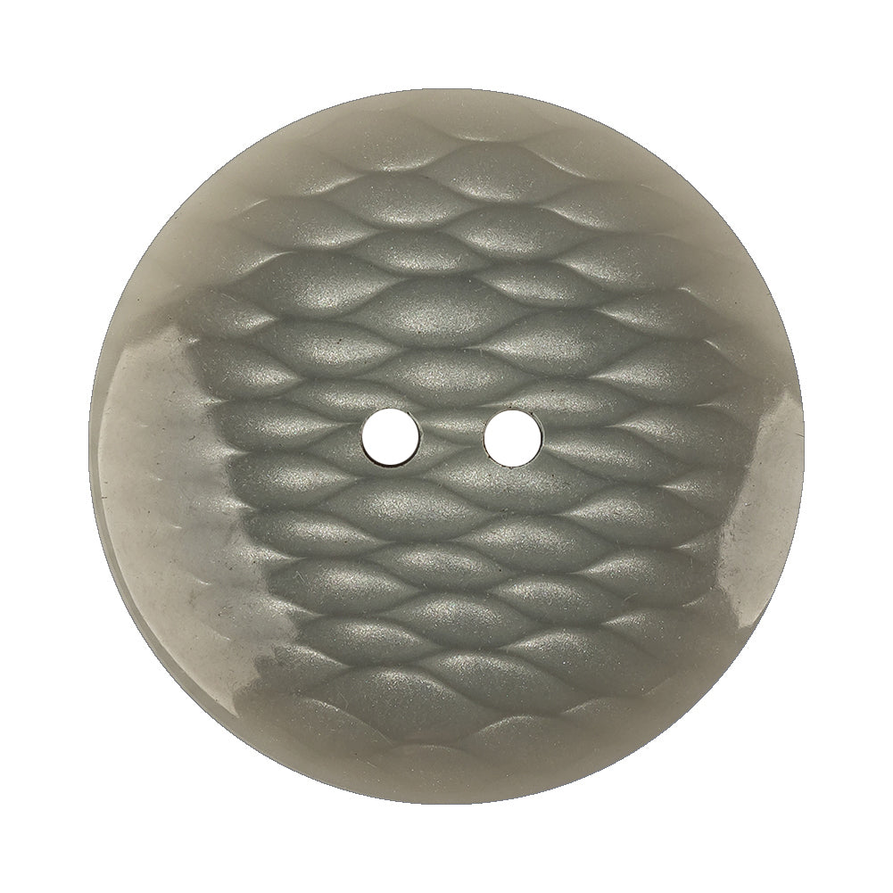 Plastic 2-Hole Button - 54L/34mm - Gray and White Fish Scales